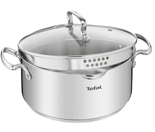 Tefal Duetto Plus Stainless Steel Stew Pot 20 cm with Glass Lid, Silver - Image 2